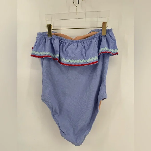 J CREW Ruffle underwire one-piece swimsuit in piqué nylon with rickrack trim 10 - Picture 4 of 7